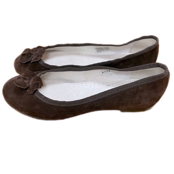 Calzoleria Tuscana Handcrafted Brown Leather Ballet Flat w/ Rosettes Size 8 - Picture 3 of 11